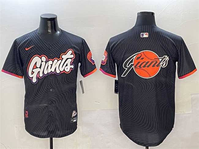 Men%27s San Francisco Giants Team Big Logo Anthracite 2025 City Connect Limited Stitched Jersey